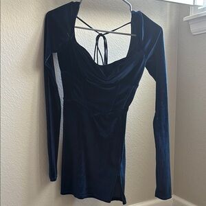 Lucy in the Sky Black Backless Ruched Mini Dress